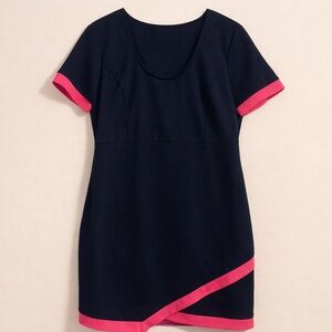 Nikki Minaj Navy Blue Pink Colorblock Sheath Dress Short Sleeve XXL